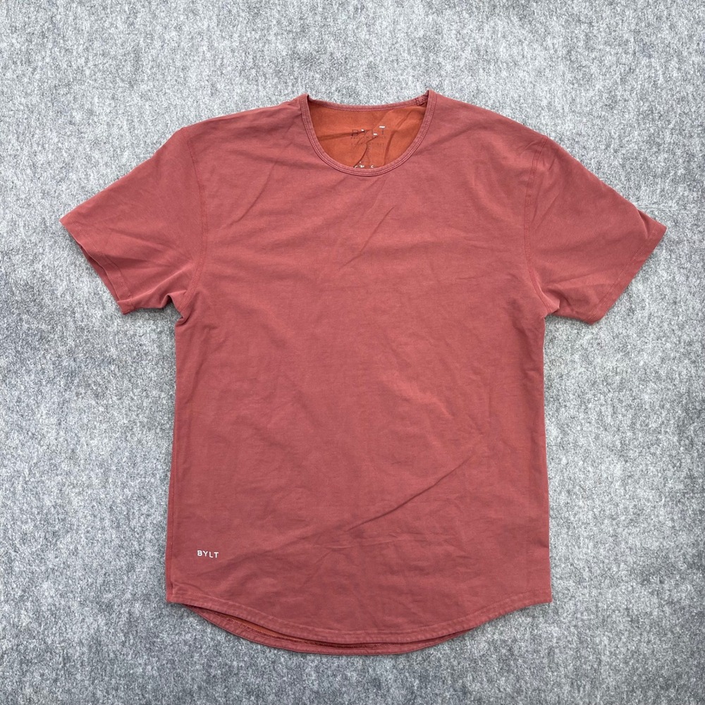 BYLT Premium Basics Shirt Mens Large Drop Cut Short Sleeve Red